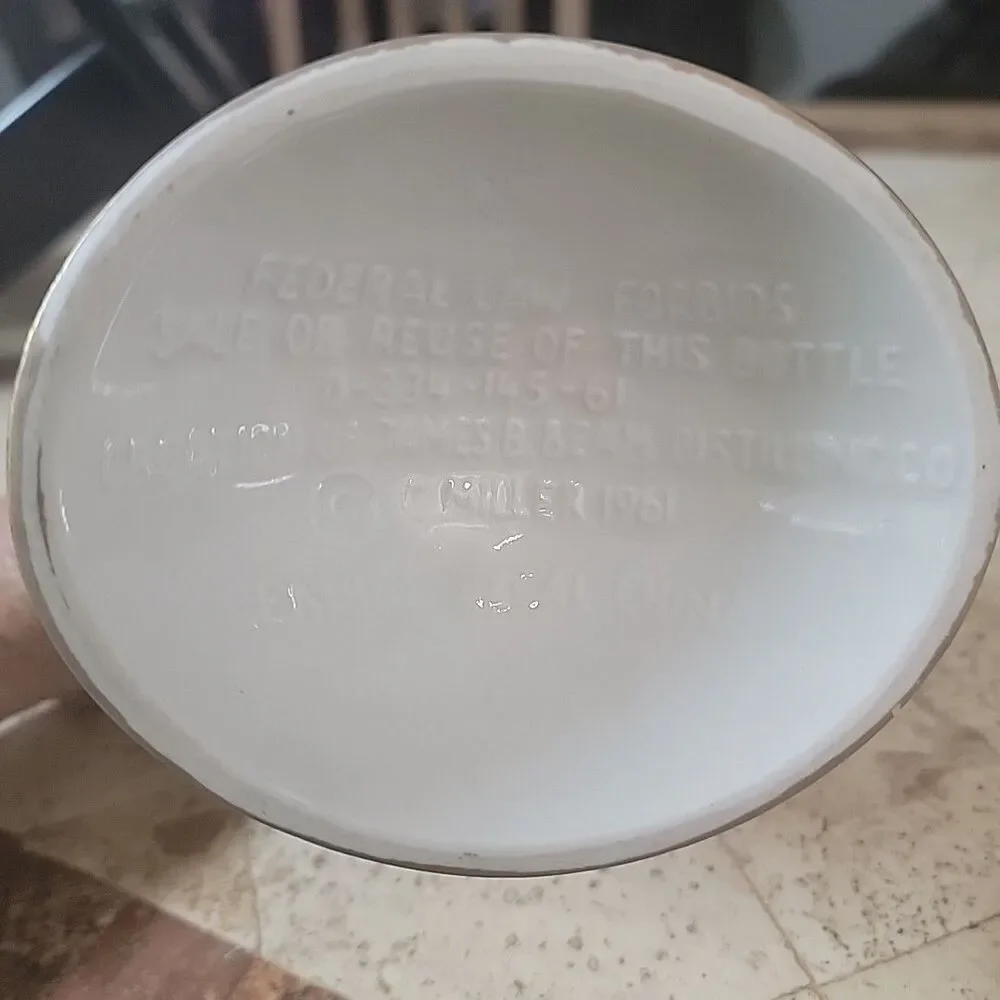 Vintage 1961 Jim Beam Jeannie Bottle Empty Decanter – CM Miller Porcelain – Rare